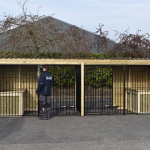 The doors swing open to the inside