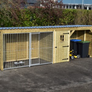 The kennel is provided with aluminium corrugated sheets