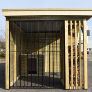 Have a look on the left side of the dog kennel