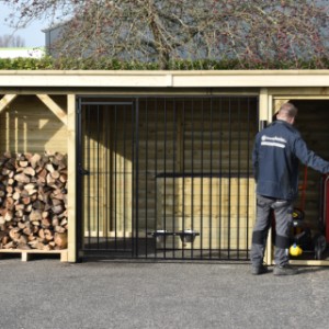 The storage room is provided with a large door