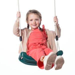 Plastic swing seat green • with beige BR-rope