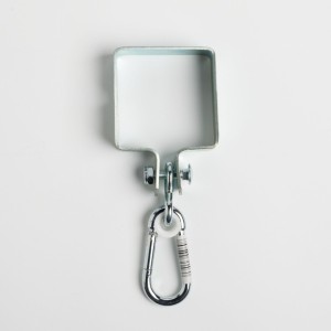 Swing hook with carabiner 12x12cm, square