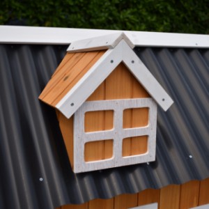 The chickencoop Cozy is provided with a dormer