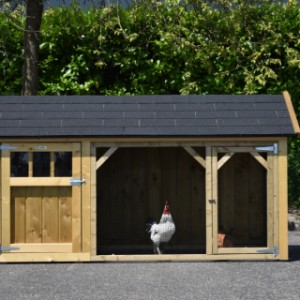 The wooden hutch Belle is suitable for 5 till 10 chickens