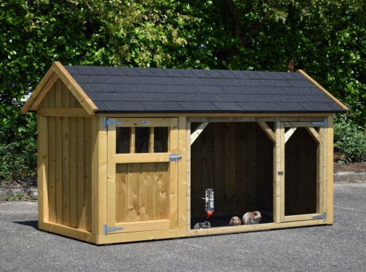 Rabbit hutch Belle 1 with pointed roof 254x129x140cm