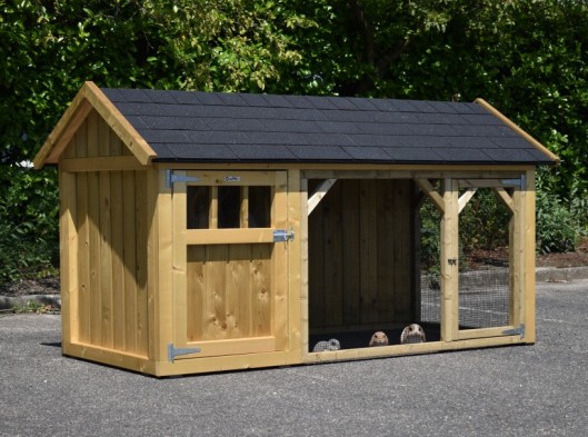 Rabbit hutch Belle 2 with pointed roof 254x129x140cm