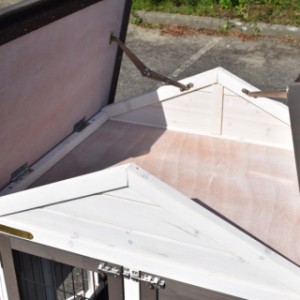 The Prestige Small rabbit hutch has a convenient storage loft