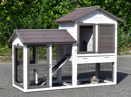 Rabbit hutch Prestige Small with run · incl. insulation kit · 162x72x122cm