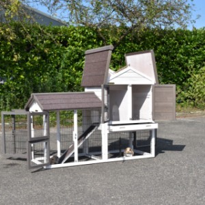 The rabbit hutch Prestige Small is provided with large door openings