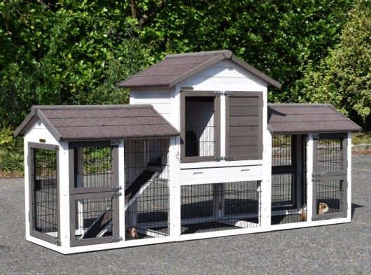 Rabbit hutch Prestige Small Double · incl. insulation kit · 237x72x122cm