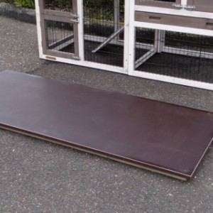 The entire enclosure stands on top of the deck