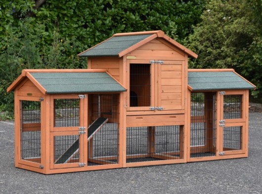Rabbit hutch Prestige Small Double · incl. insulation kit · 237x72x122cm