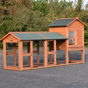 Rabbit hutch Prestige Medium with 2 runs · 301x91x150cm