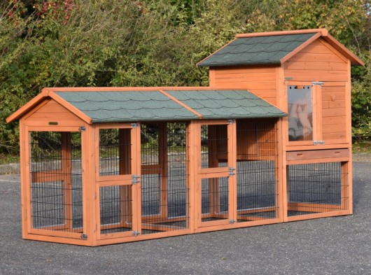 Rabbit hutch Prestige Medium with 2 runs · 301x91x150cm