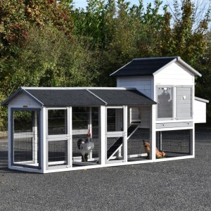 Chickencoop Prestige Medium with 2 runs and laying nest · 326x91x150cm