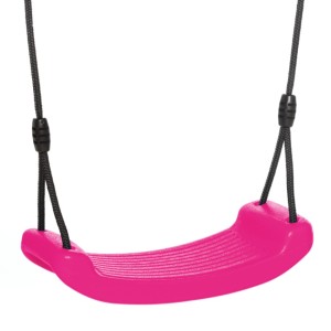 Plastic swing seat pink - with black BR-rope