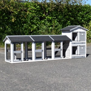 Rabbit hutch Double Small with 3 runs · 314x72x121cm