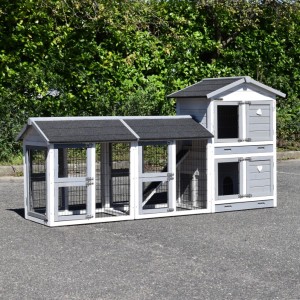 Rabbit hutch Double Small with 2 runs · 238x72x121cm