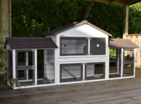 Rabbit hutch Regular Medium with 2 runs · incl. isolation set · 278x68x118cm