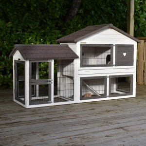 Rabbit hutch Regular Medium with additional run on the left side 200x67x118cm