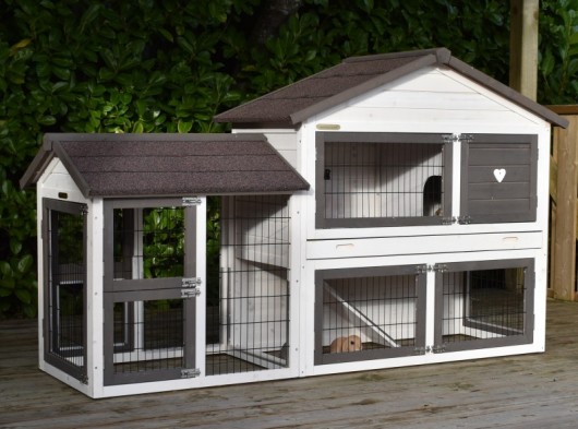 Rabbit hutch Regular Medium with additional run on the left side 200x67x118cm