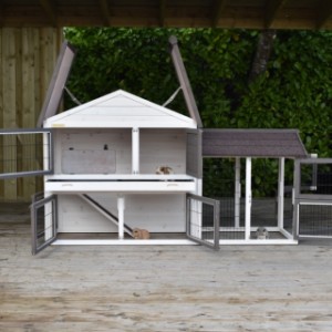 Rabbit hutch Regular Medium has a hinged roof