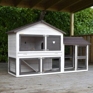 Rabbit hutch Regular Medium with run on the right side 200x67x118cm