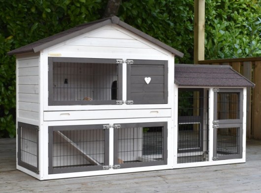 Rabbit hutch Regular Medium with run on the right side 200x67x118cm