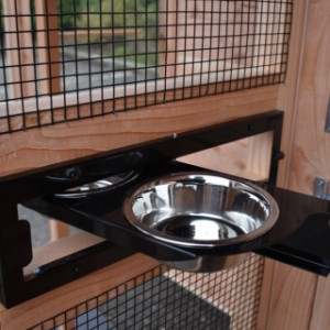 The aviary has a rotatable feeding system