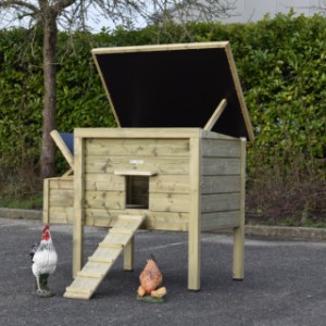 Chickencoop Chicky 2 | Thanks to the hinged roofs, you can easily clean the coop.