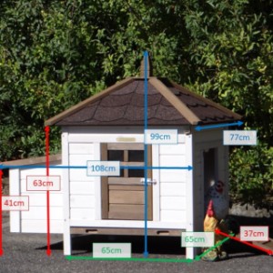 Various dimensions of the rabbit hutch Ambiance Small