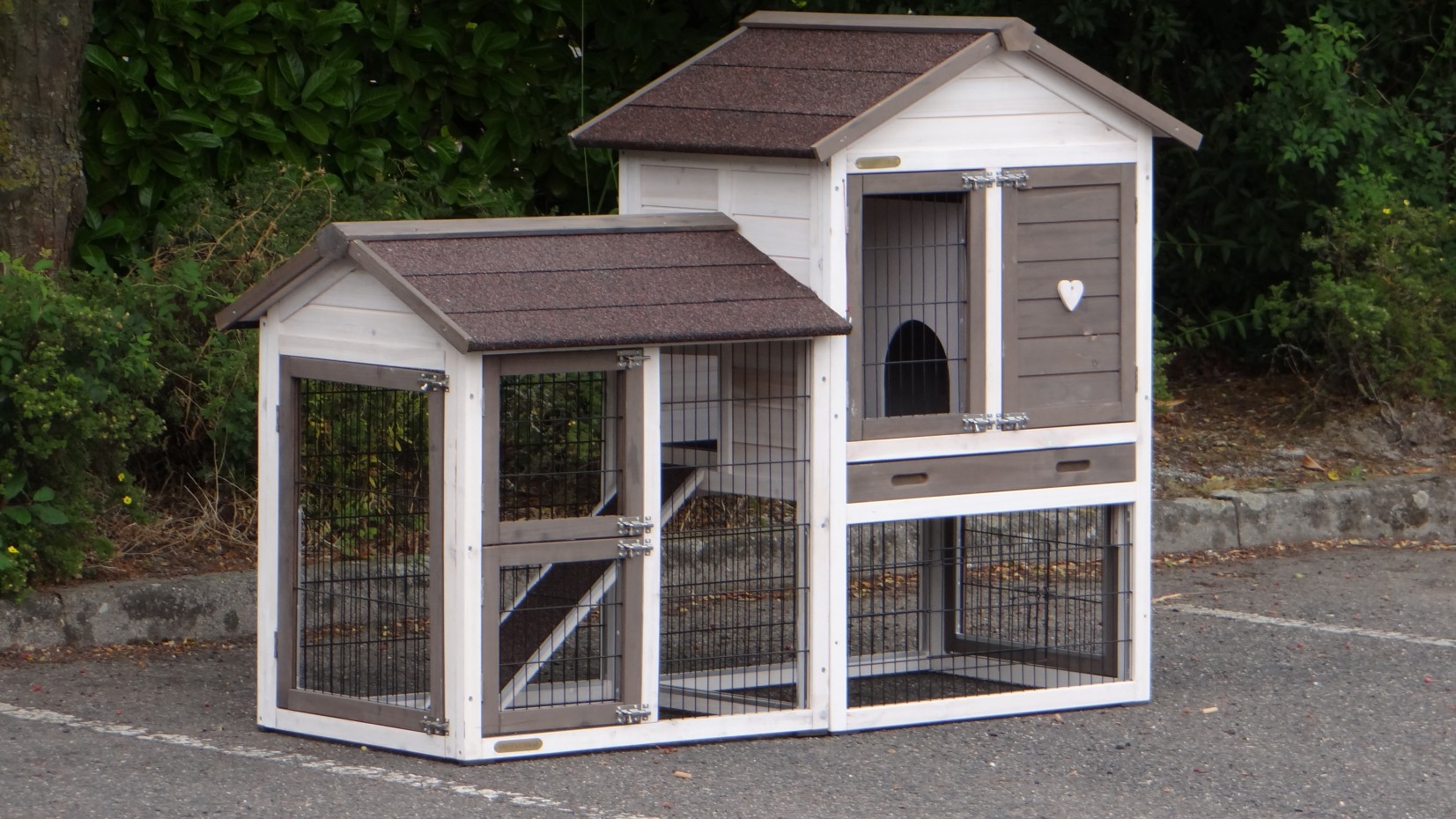 Guinea pig hutch Prestige Small White with run Left