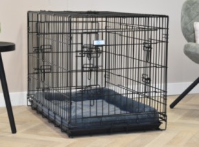 Dog crate with cushion - Strong L · 3-doors · 93x58x66cm