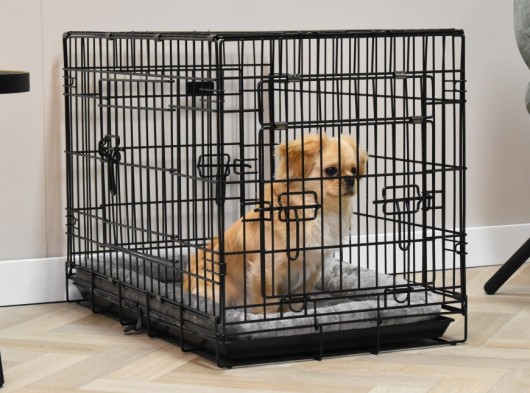 Dog crate with cushion - Strong M · 3-Türen · 78x49x56cm