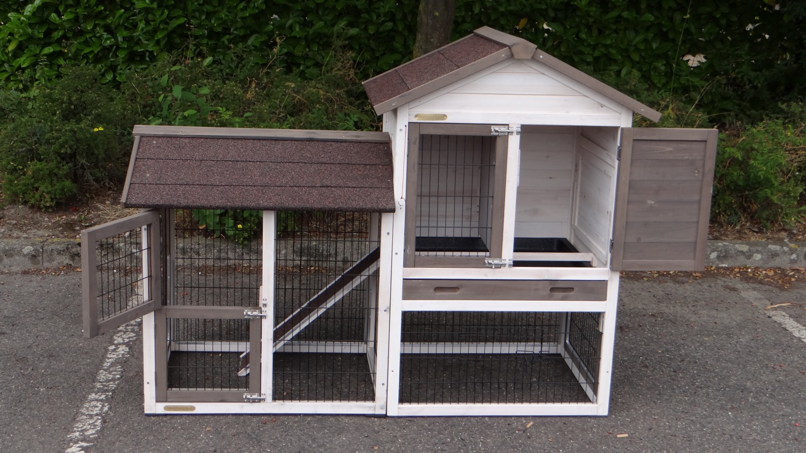 Guinea pig hutch Prestige Small White with run Left