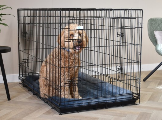 Dog crate with cushion - Strong XXL · 3-doors · 124x76x83cm
