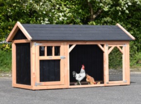 Chickencoop Belle 2 with pointed roof · douglas/black · 254x129x140cm