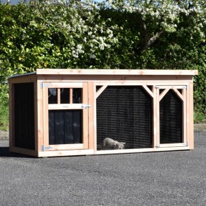 Rabbit hutch Belle 1 · Douglas/black · 242x122x113cm