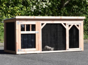 Rabbit hutch Belle 1 · Douglas/black · 242x122x113cm