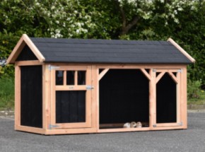 Rabbit hutch Belle 1 with pointed roof 254x129x140cm