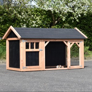 Rabbit hutch Belle 2 with pointed roof 254x129x140cm