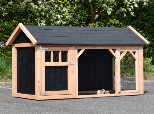 Rabbit hutch Belle 2 with pointed roof 254x129x140cm