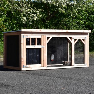 Rabbit hutch Belle 2 · Douglas/black · 242x122x113cm