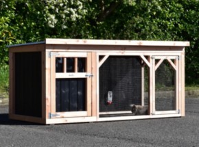 Rabbit hutch Belle 2 · Douglas/black · 242x122x113cm
