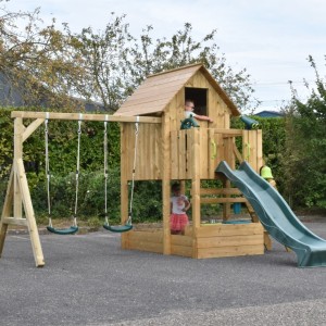 Play house Dream 120 with slide, swing & kitchen 415x415x286cm