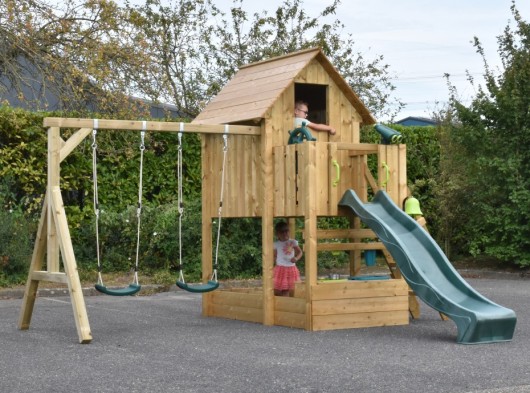 Play house Dream 120 with slide, swing & kitchen 415x415x286cm