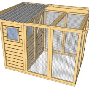 Aviary Flex 3.2 with roof panels sloping backwards