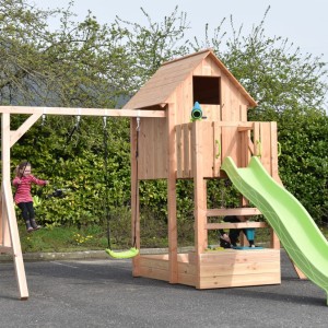 Playhouse Dream 150 with slide, swing & kitchen • Douglas • 431x460x316cm