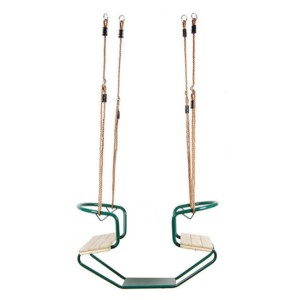 Duo seat Club face-to-face • green • with PP-rope