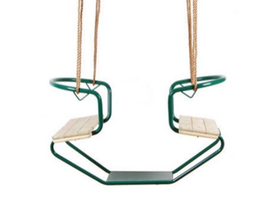 Duo seat Club face-to-face • green • with PP-rope